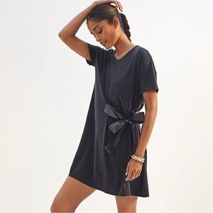 Anthropologie Dolan Women’s Minimalist Faux Leather Belted Mini Tee Dress XS